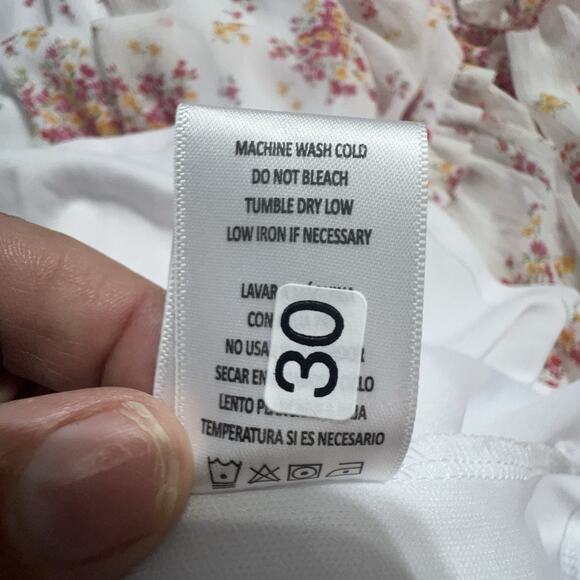 Vince Camuto Tiered Mini dress XXL floral white lined flowy long sleeve - Picture 12 of 13